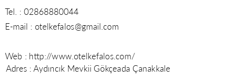 Otel Kefalos telefon numaralar, faks, e-mail, posta adresi ve iletiim bilgileri